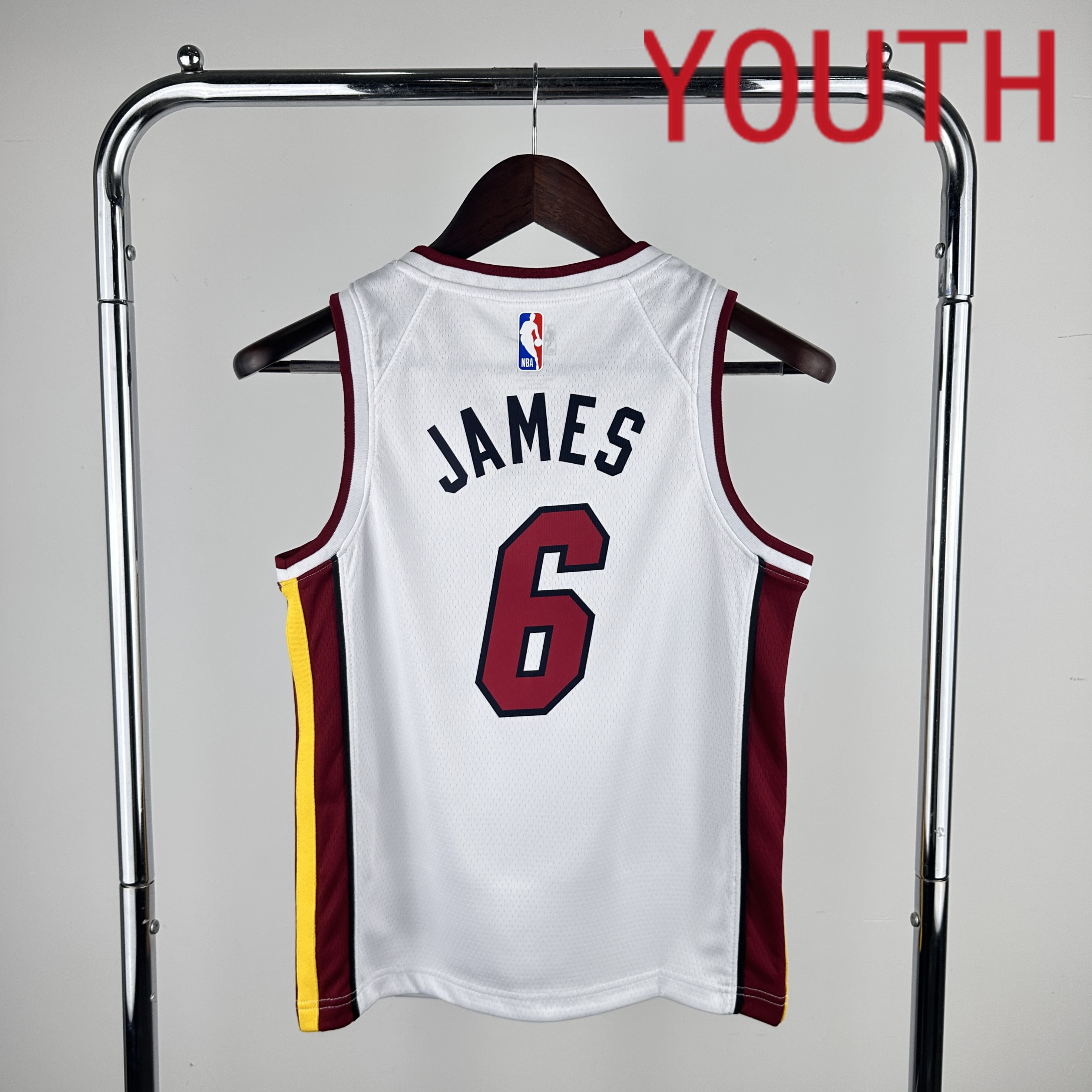 Youth Miami Heat #6 James White Nike 2024 NBA Jersey->youth nba jersey->Youth Jersey